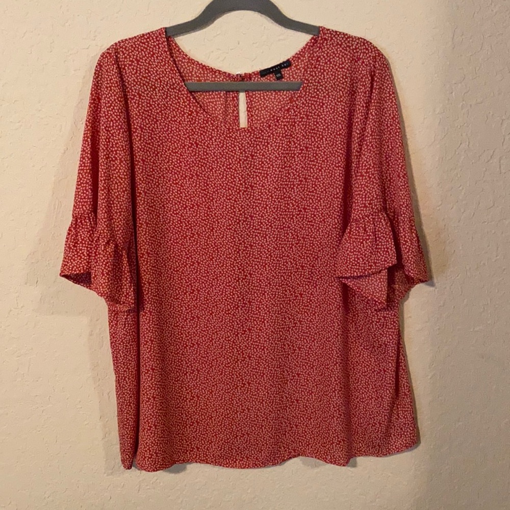 Bell Sleeve With Key Hole Back Blouse